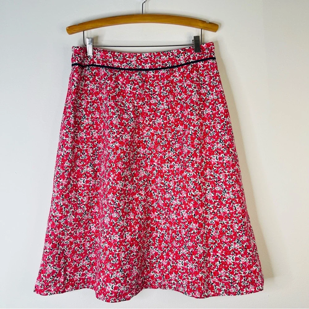 Christopher Banks pink white floral cottagecore preppy midi skirt 12 - Picture 5 of 7